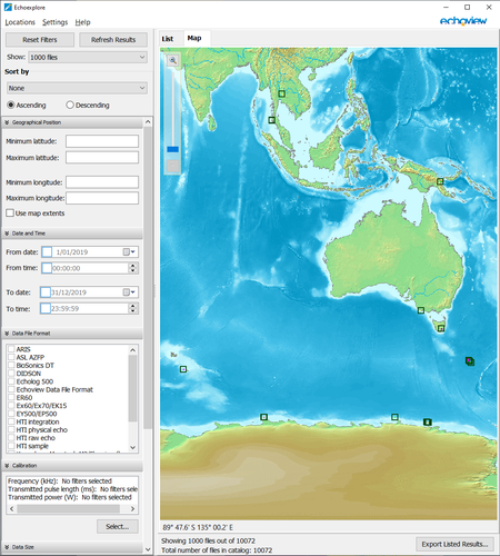 echoexplore map view